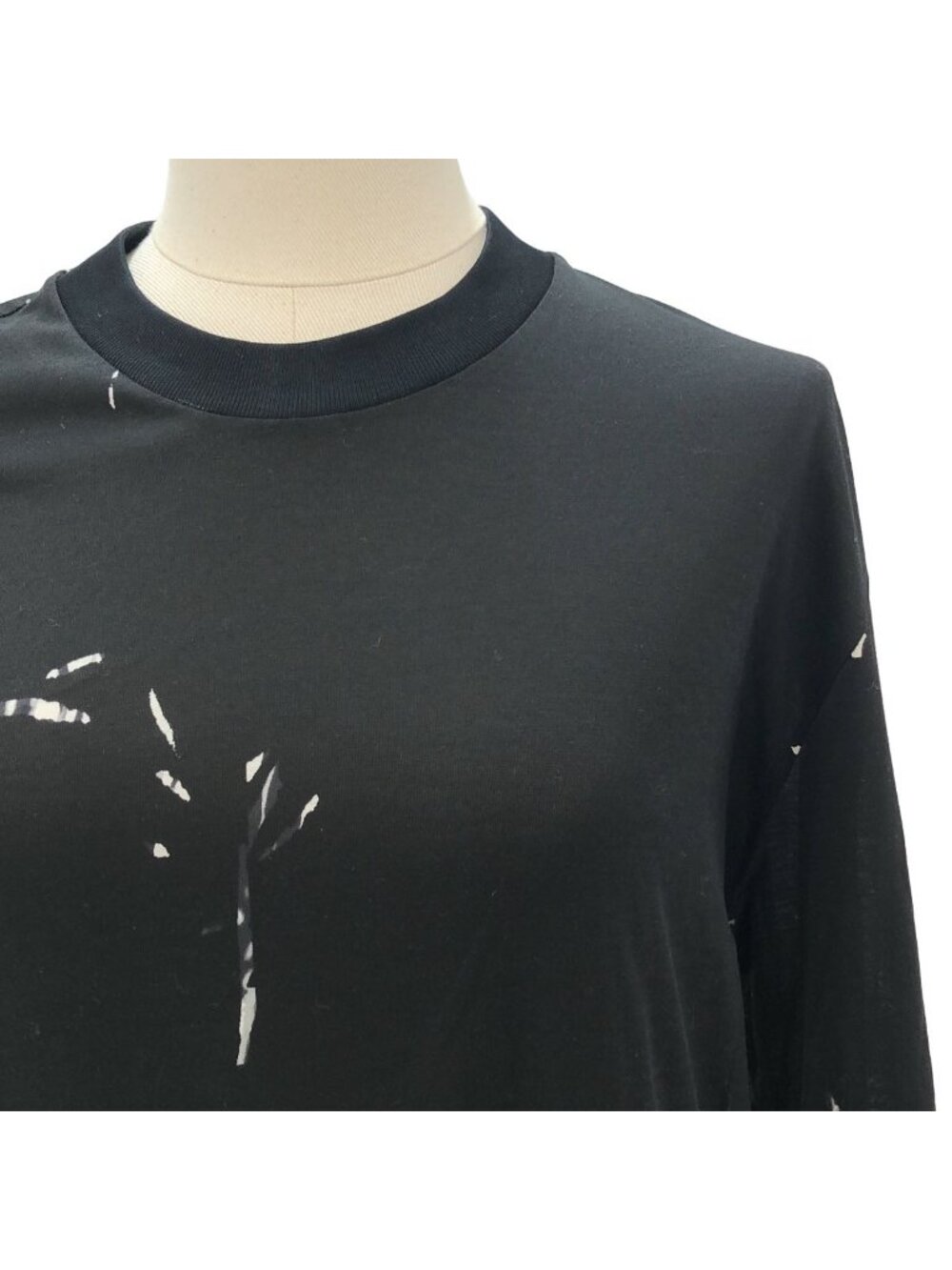 Prada Triangle Logo Patch Leaf Print Contrast Dress Black XS - Picture 2 of 8